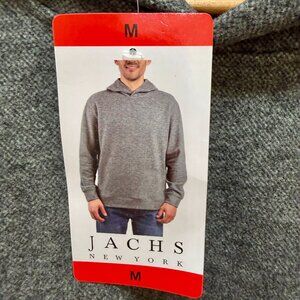 Jachs Men's Wool Blend Pullover Hoodie Size M Gray Kangaroo Pocket Relax Fit NEW